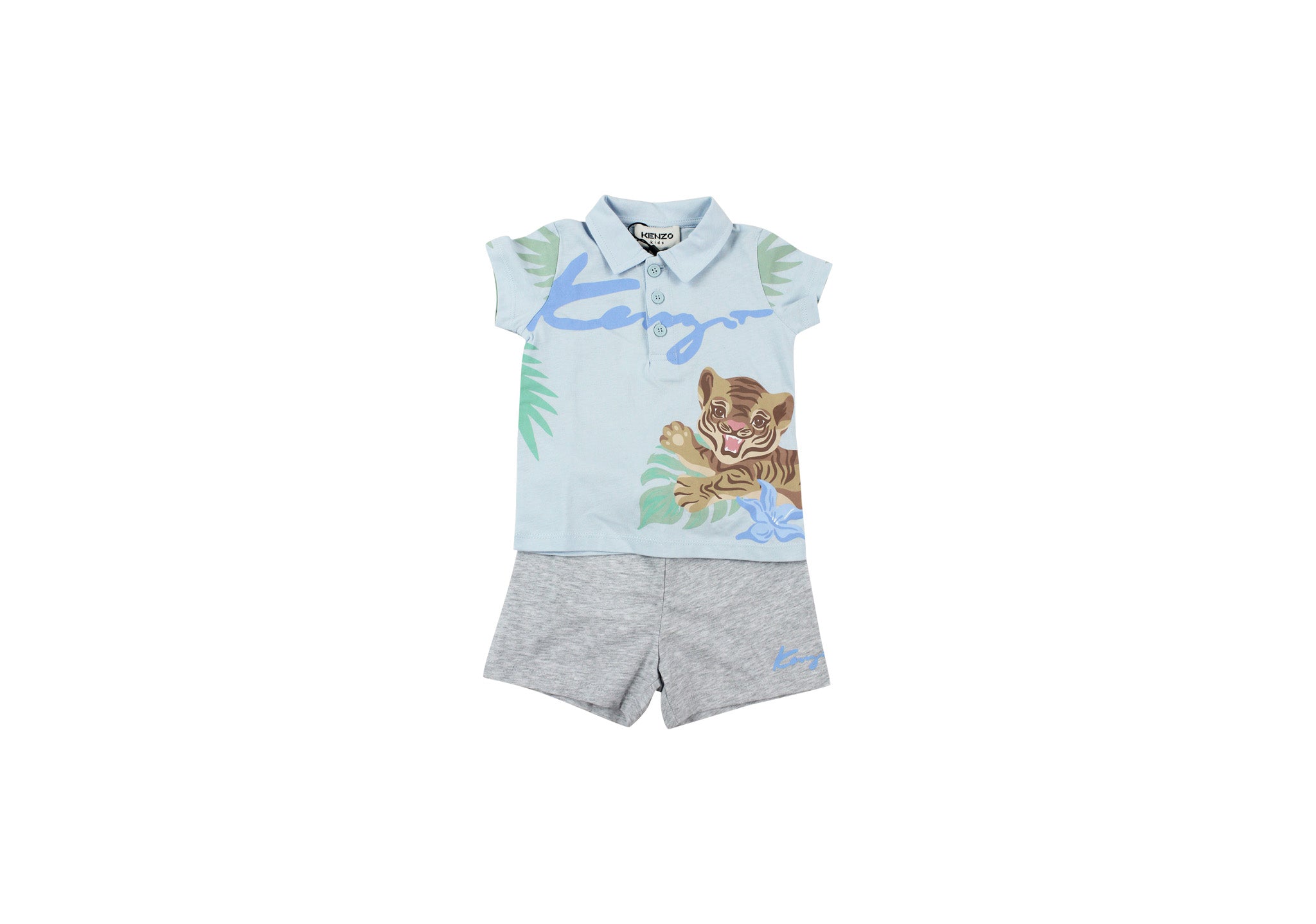 Shorts Set Kenzo Baby Shorts Kenzo Kids Navy Blue Tiger T-Shirt